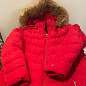 Red Women’s Coat with removable collar